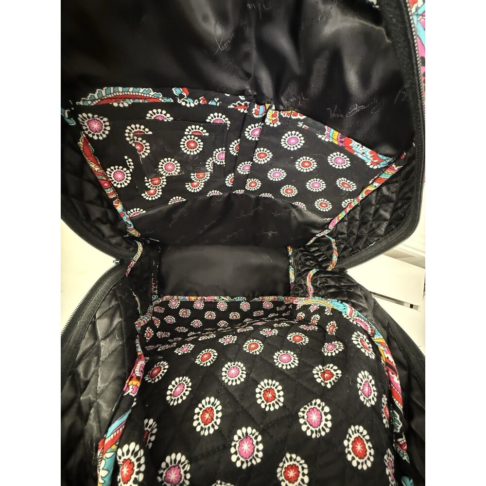 ✿ Vera Bradley Paisley Backpack Laptop School Travel Bag Multicolor Cotton - Picture 5 of 11